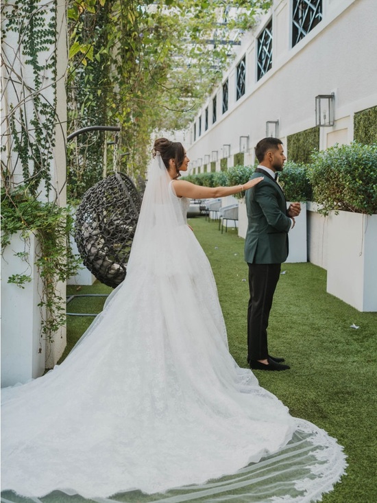 Veils by Rebecca Accessories - ❌SOLD❌ Veils by Rebecca 2 Tier Chantilly Lace Wedding Veil With Blusher